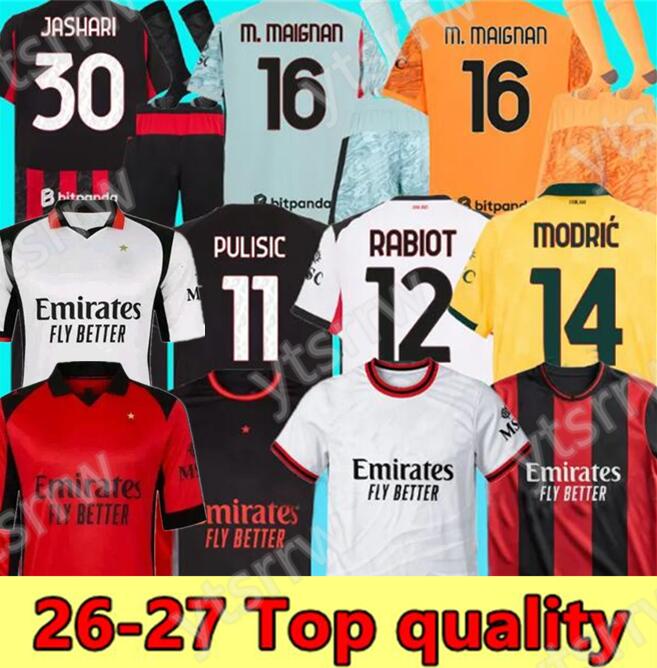 26/27 MilLAn Soccer Jerseys Maglia MODRIC Home Away Third THEO PULISIC ROMAGNOLI RAFA LEAO JOAO FELIX GIMENEZ Fan Player Men Kids Football shirts uniform