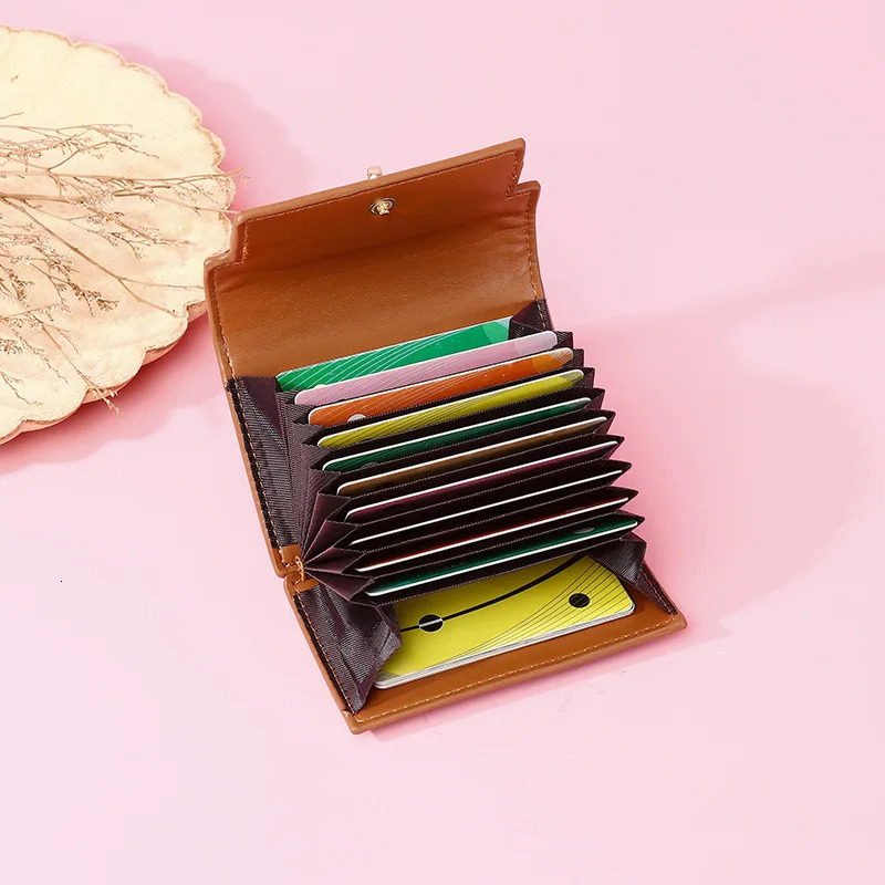 Womens Compact Wallet AntiMagnetic MultiSlot Premium Accordion Cardholder Wallets 260423