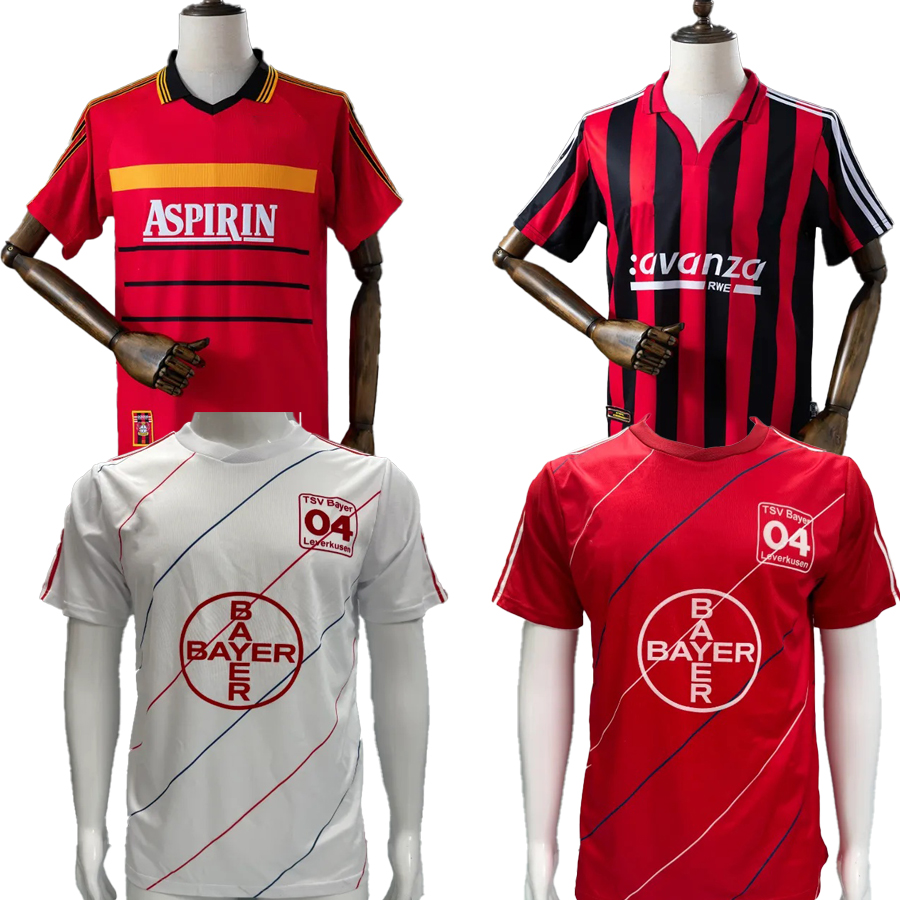 Retro Leverkusen Soccer Jerseys POGATETZ 98 00 01 NOWOTNY SCHNEIDER VOLLER BALLACK 01 02 Heintze LUPESCU NOWOTNY 87 88 Home Vintage Classic retrio Football Shirs