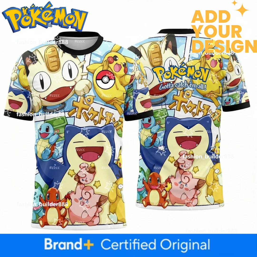 Soccer Jerseys (Unisex) Starter Pokemon Graphic T-Shirt Men's Football Jersey Spring Sports Dry Quickly Men's T-Shirt Kid's Clothing Te