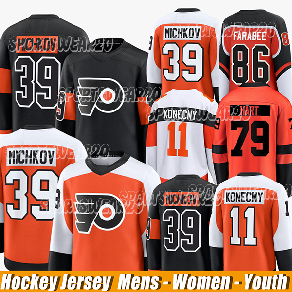 philadephia flyers jersey hockey jersey porter martone Jersey 39 Matvei Michkov Travis Konecny Owen Tippett Sean Couturier Carter Hart Bobby Brin