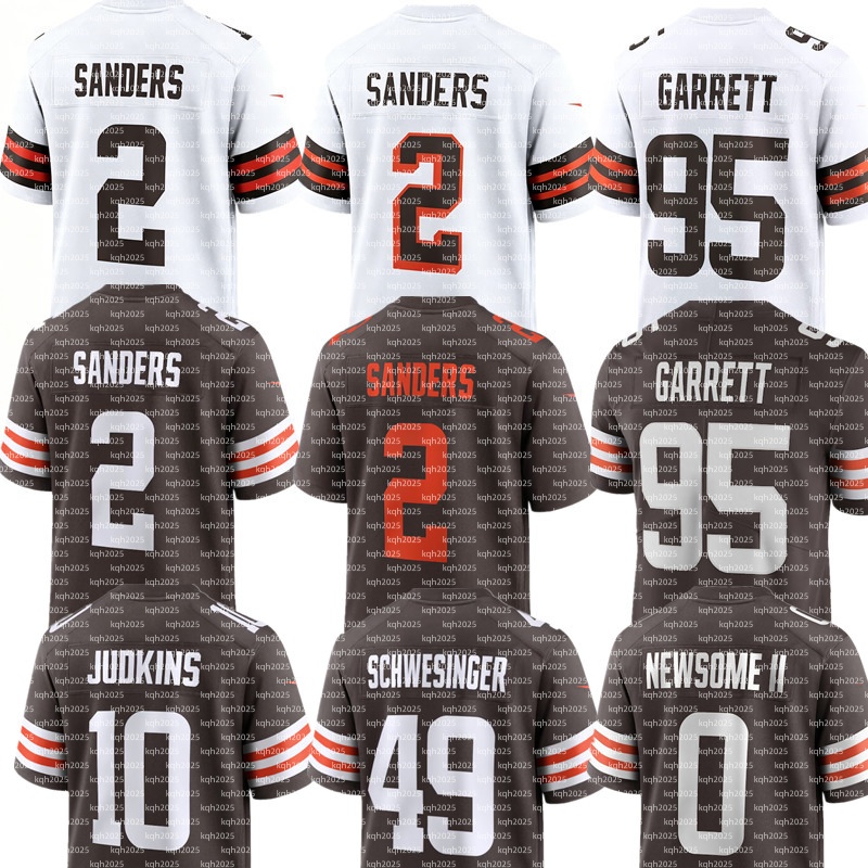 2 Shedeur Sanders Myles Garrett Mason Graham Deshaun Watson Tytus Howard Jerome Ford Jerry Jeudy Cedric Tillman Spencer Fano David Njoku Brown Football Jersey