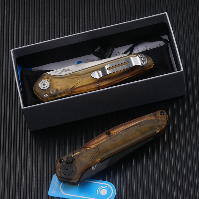9400PEI Transparent Outdoor Folding Knife Wild Camping Convenient Sharp Knife EDC Fruit Pocket knives for outdoor travel