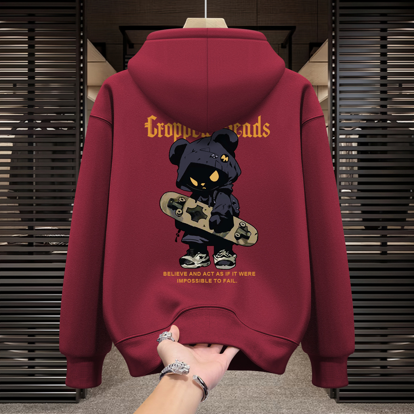 2026 Autumn Men's American Trendy Hoodie, Streetwear Style, Ruggy Casual Heavyweight Cotton Coat, Warm Fleece Lined Outerwear