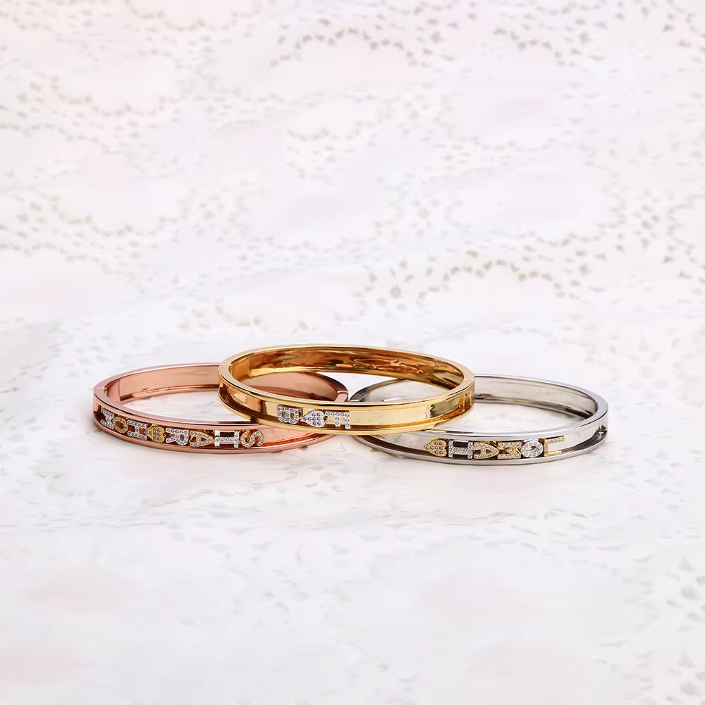 DOREMI Personalized Charms Slide Bangle English Letters 12 Birthstone Charm Heart Star Slide Bangle 251023