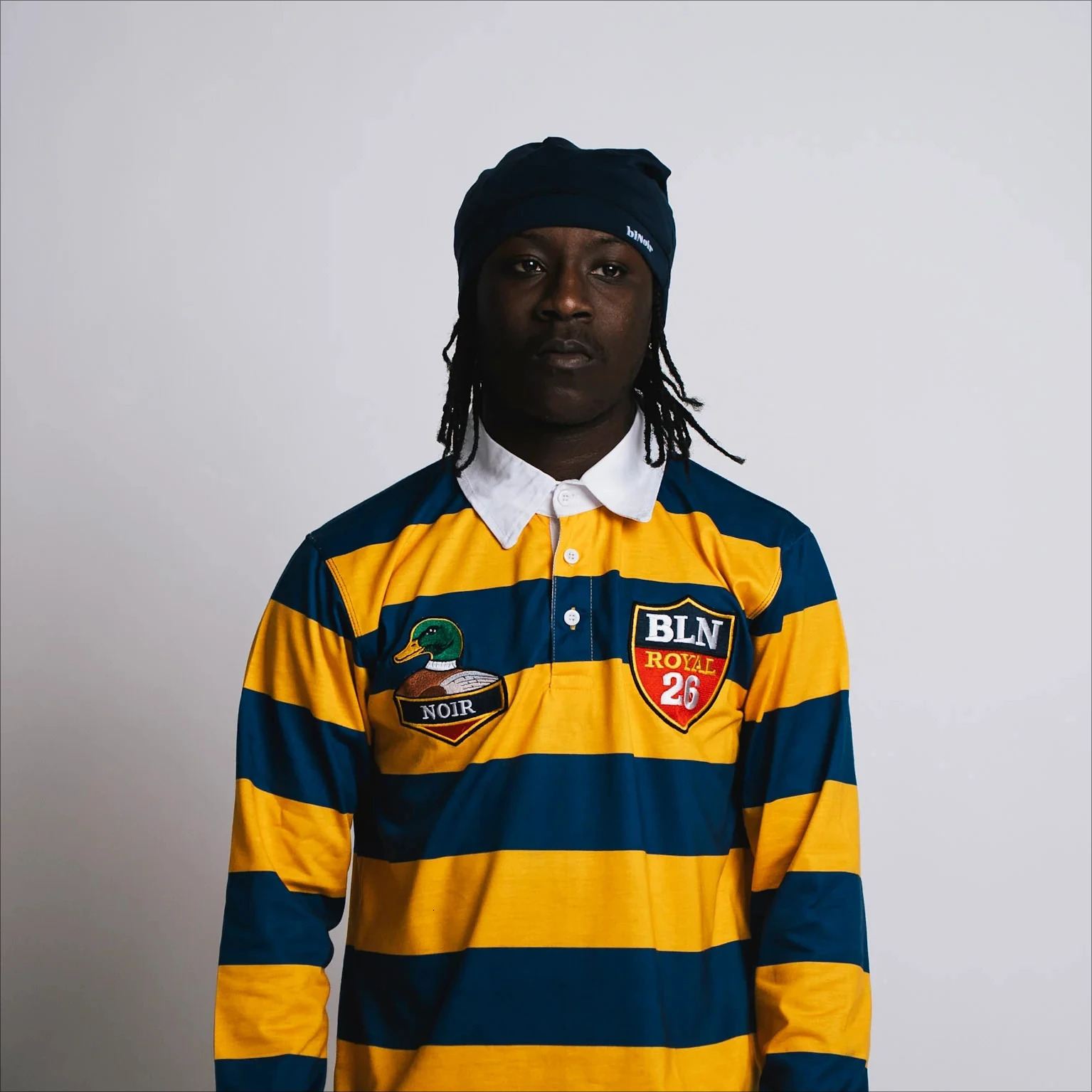 Y2K Golden League Rugby Polo Shirt Retro Duck Embroidery Yellow Blue Striped Long Sleeved Shirt Oversized Unisex Streetwear Tops 260423