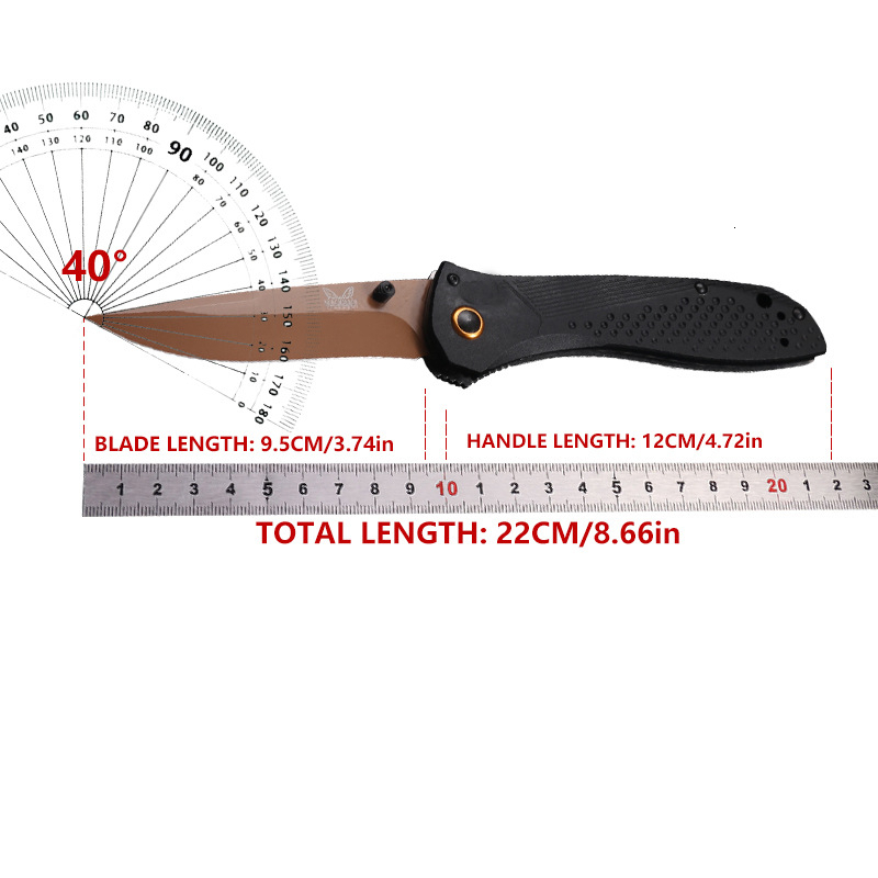 BM 710FE D2 Blade Aluminum Handles Pocket Folding Knife EDC Outdoor Camping Tool Self Defense Hunting Tactical Knife