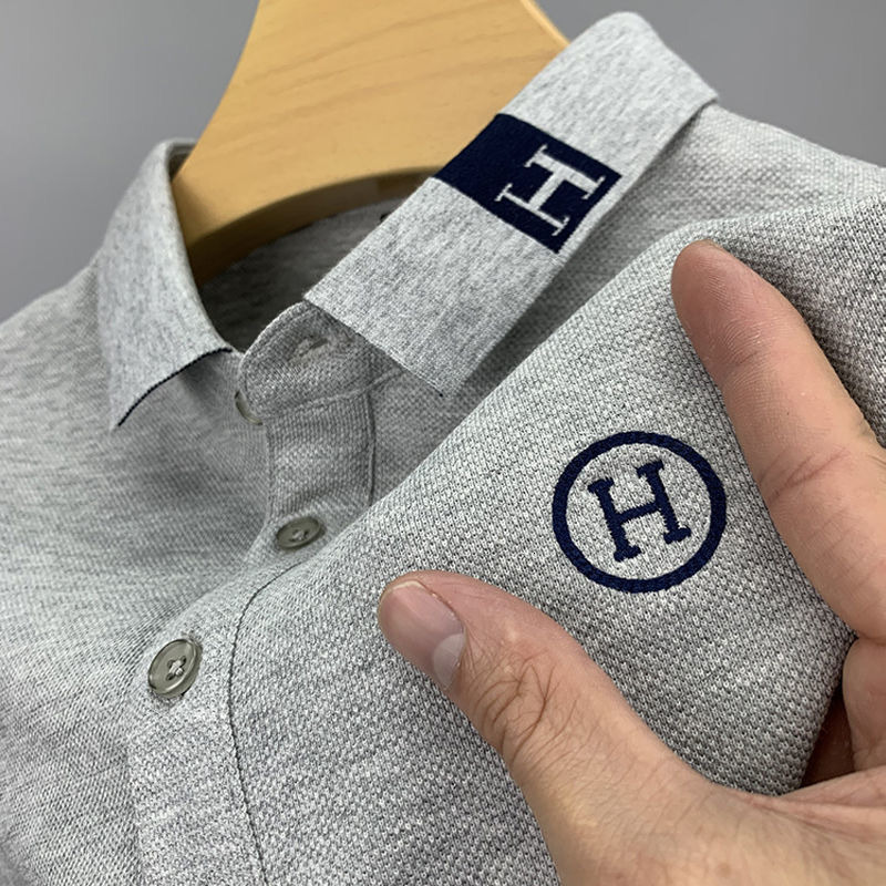 2026 New Men's Short-sleeved T-shirt - Embroidered - Luxury Youth And Middle-aged Collared Polo Shirt - Outdoor Large-sized Casual Business Men&#