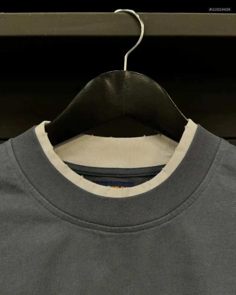 Men's T Shirts Street Fashion Letter Printed Cotton Round Neck Long Sleeve T-shirt Men Trendy Brand Casual Loose Oversized Top