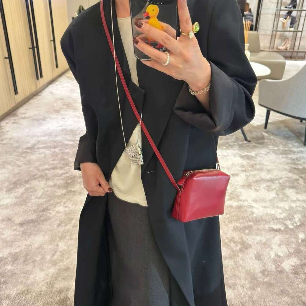 R ow S New Small Square Crossbody Bag, Genuine Leather Tofu Bag, High End Luxury, Versatile Shoulder Makeup Bag, Wedding Daily Women Handbag SENYYv