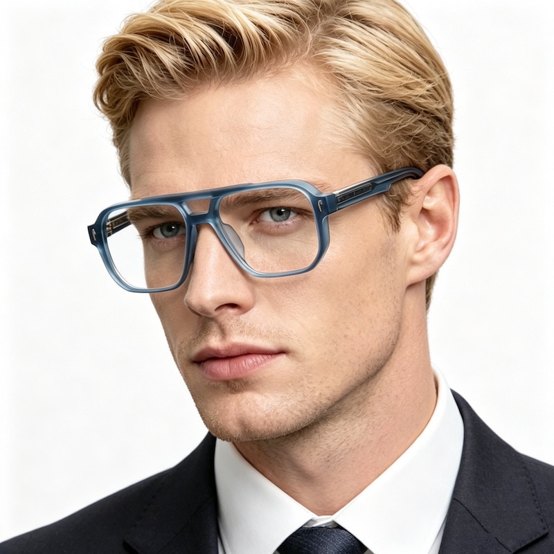 Pilot Gaming Glasses Anti Blue Light Computer Work Men Women Oversized Optical Prescription Eyewear Goggles Blocking Double Bridges Reading RX Myopia 