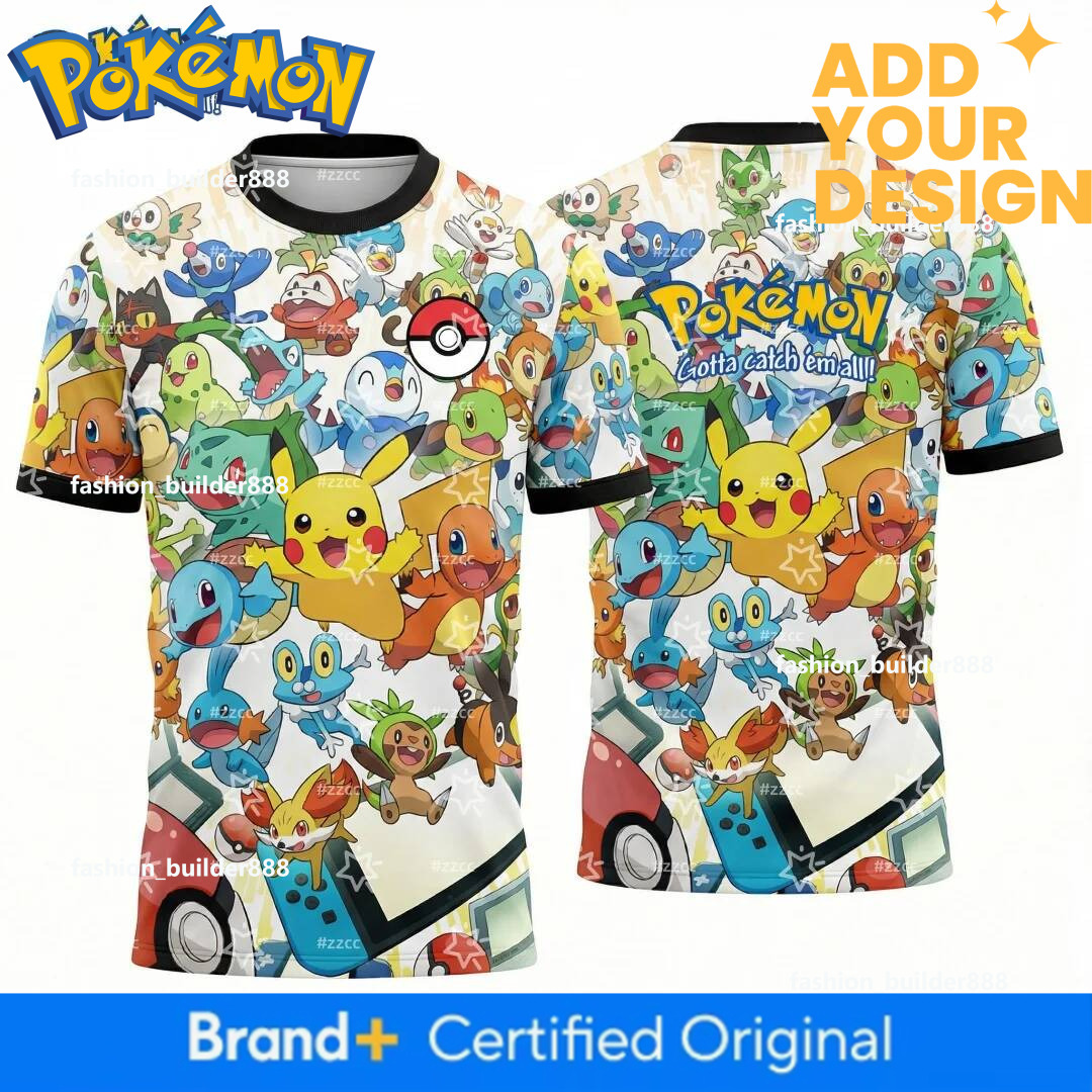 Soccer Jerseys (Unisex) Starter Pokemon Graphic T-Shirt Men's Football Jersey Spring Sports Dry Quickly Men's T-Shirt Kid's Clothing Te