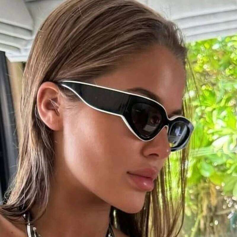 Retro Fashion Punk Cat Eye Sunglasses Women Cool Brand Plastic Unisex Sun Glasses Black White Shades Uv400 Chunjinqiuli
