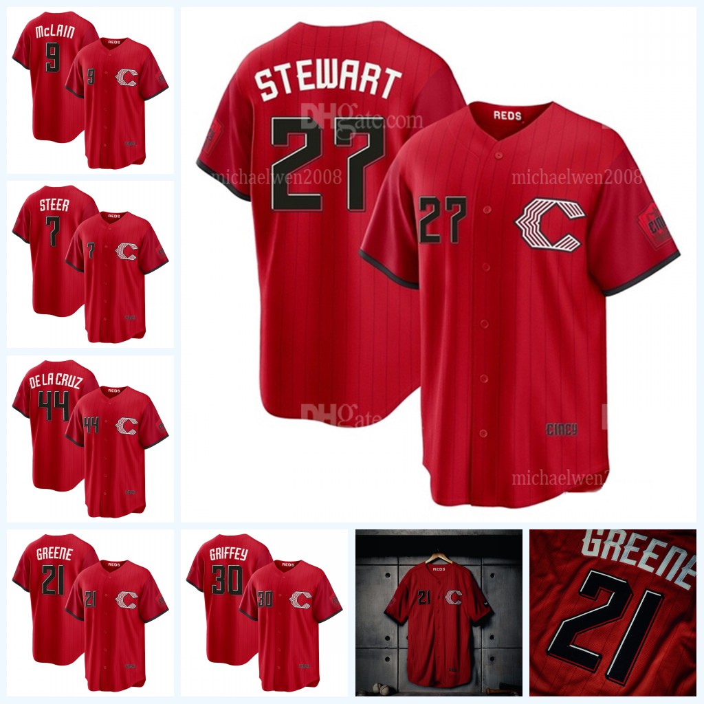 Sal Stewart Cincinnatis Reds 2026 City Connect Baseball Jersey Elly De La Cruz Matt McLain Spencer Steer TJ Friedl Eugenio Suarez Tyler Stephenson Hunter Greene
