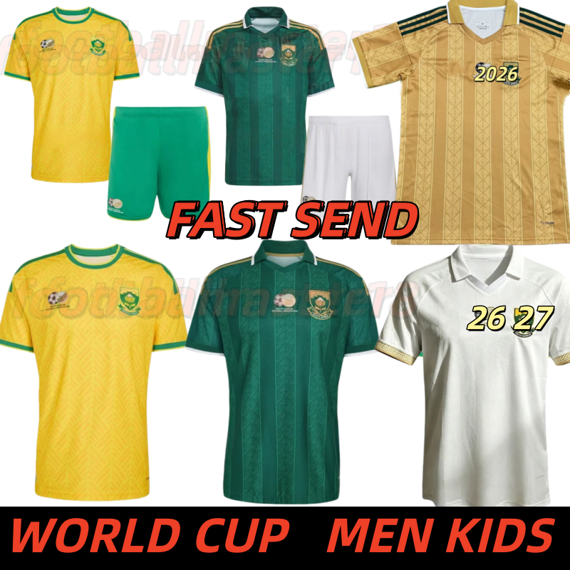 2026 South Africa Soccer Jersey World Cup Home Away Kit FOSTER APPOLLIS MOFOKENG MAKGOPA HLONGWANE MBATHA MBOKAZI MODIBA SIBISI men kids kit Football shirt
