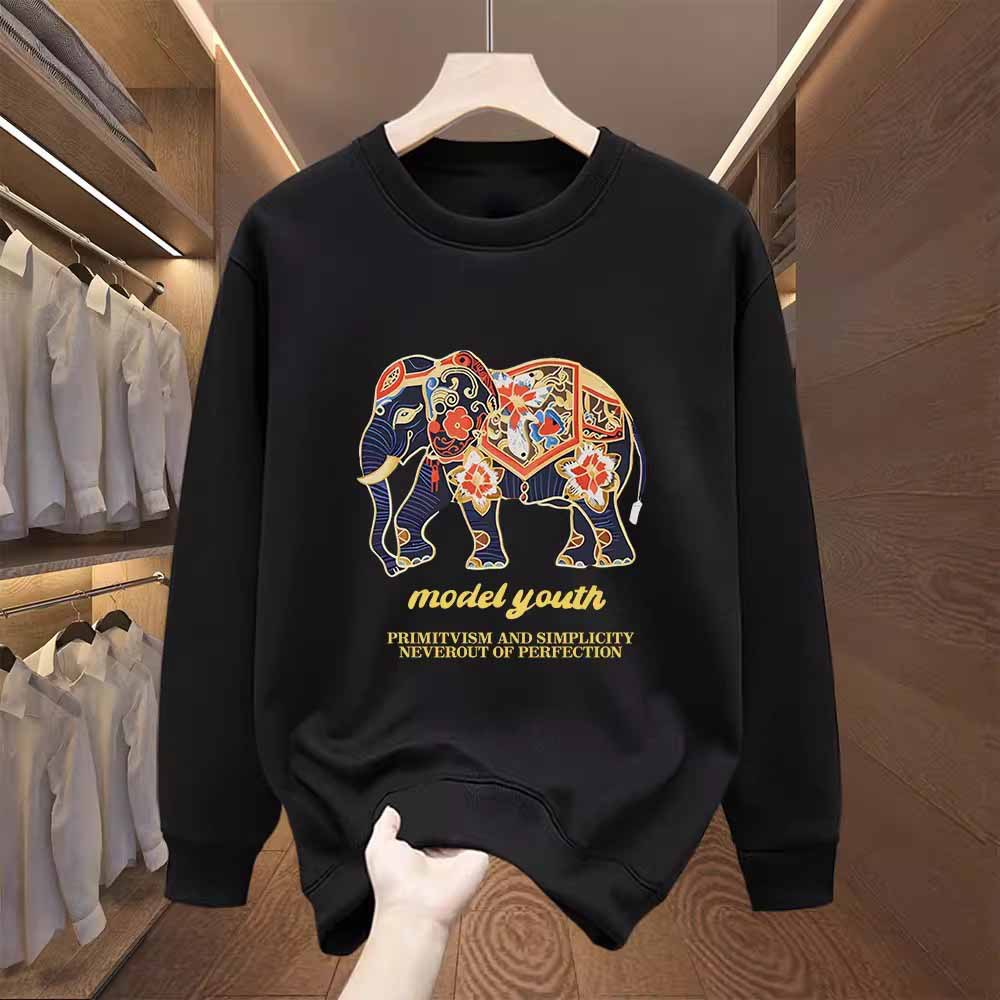 High-Quality Premium Sweatshirt, Men's Chic Streetwear Long Sleeve, Versatile Fleece Lined, Casual Unisex Couple Outerwear