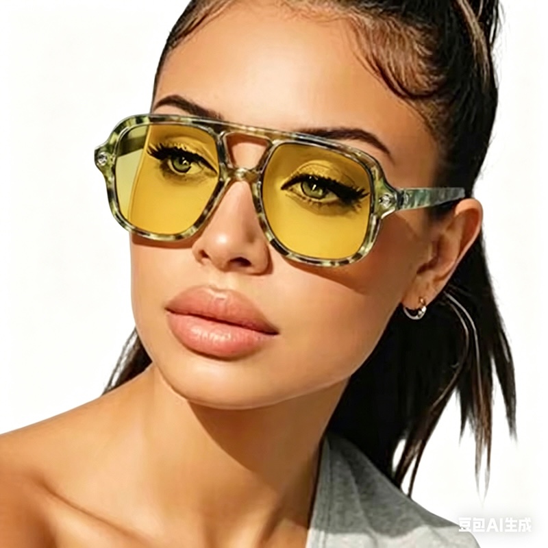 Oversized Sunglasses Pilot Steampunk Y2K shades UV Protection Futuristic Trendy for Women Men for Square face Driving Beach Cycling Fishing CB Fashion