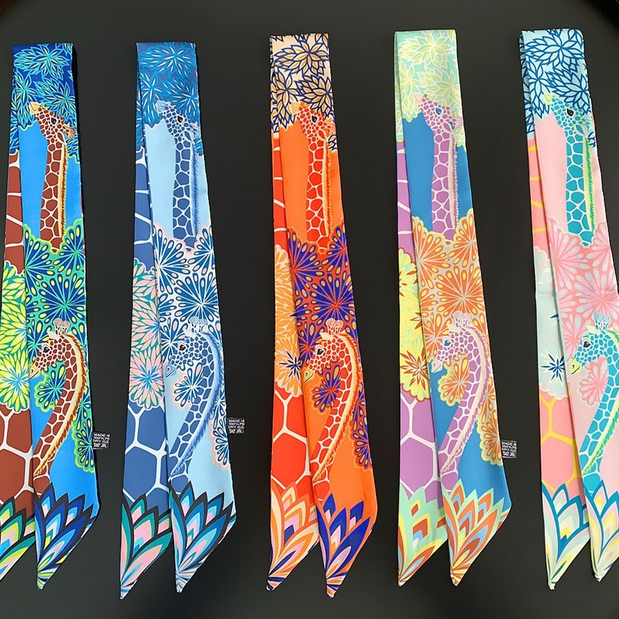 Designer Scarves Silk Scarves Floral-patterned Scarves Headbands Hair Bands Printed Women's Handbag Straps Decorative Lines Fashionable Embellish