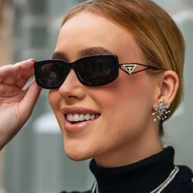 New Small Frame Cat Eye Sunglasses Women Personality Hollow Triangle Sun Glasses Men Trendy Retro Oval Gafas De Sol Mujer Uv400 Chunjinqiuli