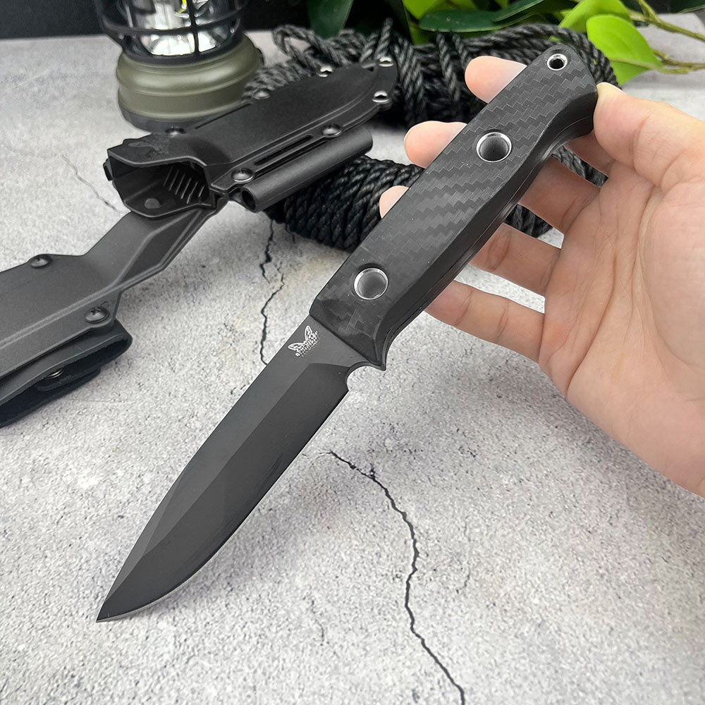 Straight Knife Nylon Fiber Handle D2 Blade Outdoor Hunting, Combat, Defense, Cutting and Multi-functional Camping Tool BM 163BK