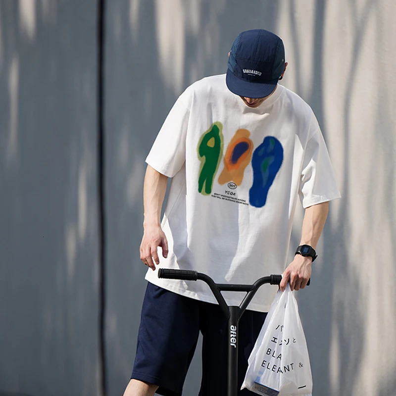 Men T-Shirt Cotton Oversized Summer Printed YCOA Graphic Harajuku Hip Hop Loose Tops Tees Korean Fashion Y2k Aesthetic Clothing 260423