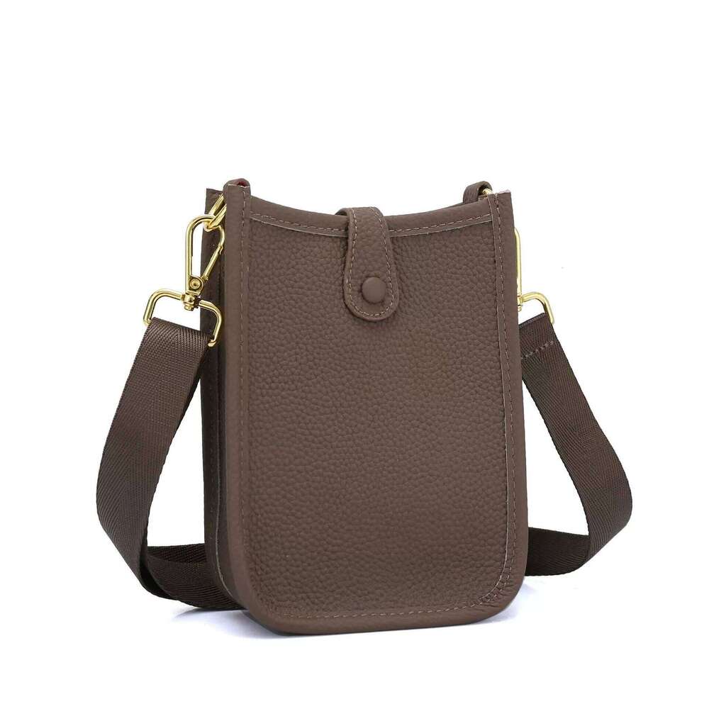 Vintage Tanned Leather Shoulder Fit 6.5 Inch Women's Phone Bags Bucket Cross Bag