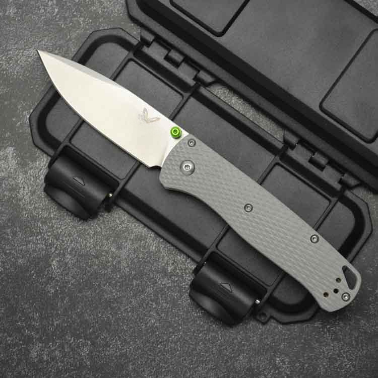 535 Mini Camping Folding Knife, D2 Steel Blade, G10 Textured Handle, Fruit Knife with Pocket Clip, Outdoor Hiking Hunting EDC Tool