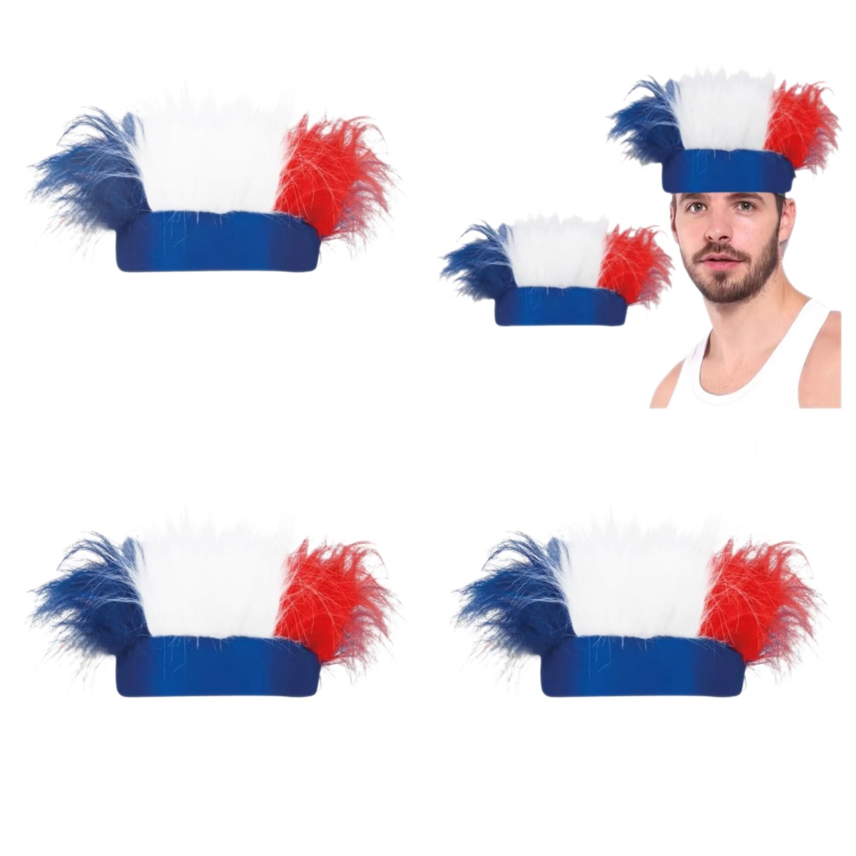 National Flag Wigs Fans Cheering Hairpiece For World Cup European Championship