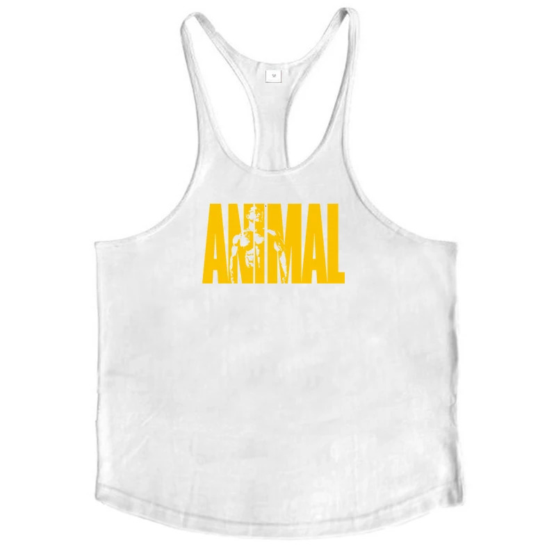 Running Vests Mens ANIMAL Letters Printed Gym Stringer Tank Tops Cotton Bodybuilding Sleeveless Singlets Muscle Fitness Clothing 260423