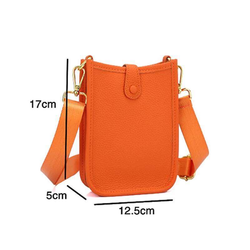 Vintage Tanned Leather Shoulder Fit 6.5 Inch Women's Phone Bags Bucket Cross Bag