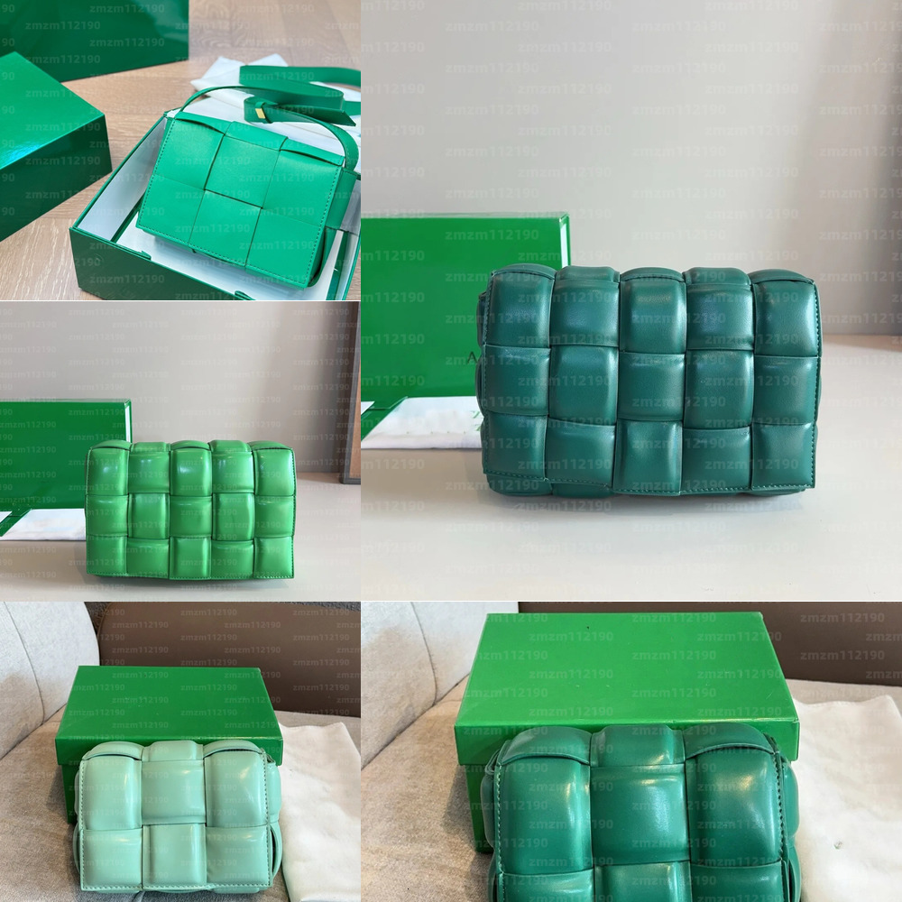 B Borsa Designer Donna In Vera Pelle Classica Intreccio Quadrata Verde Tofu Tra…