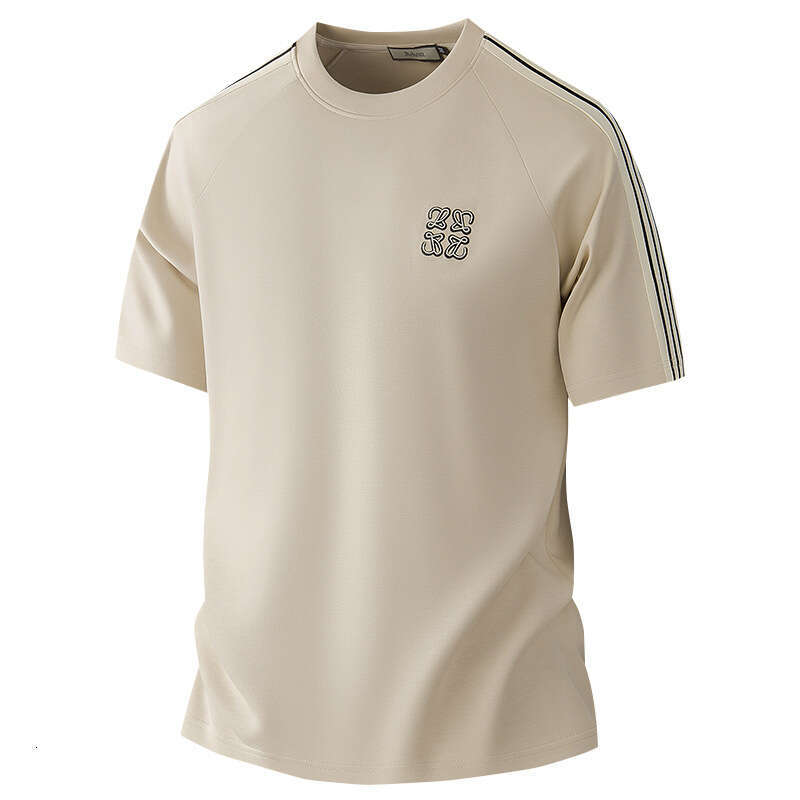 High-End Fashionable Soft Modal Embroidered Short-Sleeve T-Shirt For Men, Summer Thin Cool Round-Neck Half-Sleeve Men's Tee Asia Size