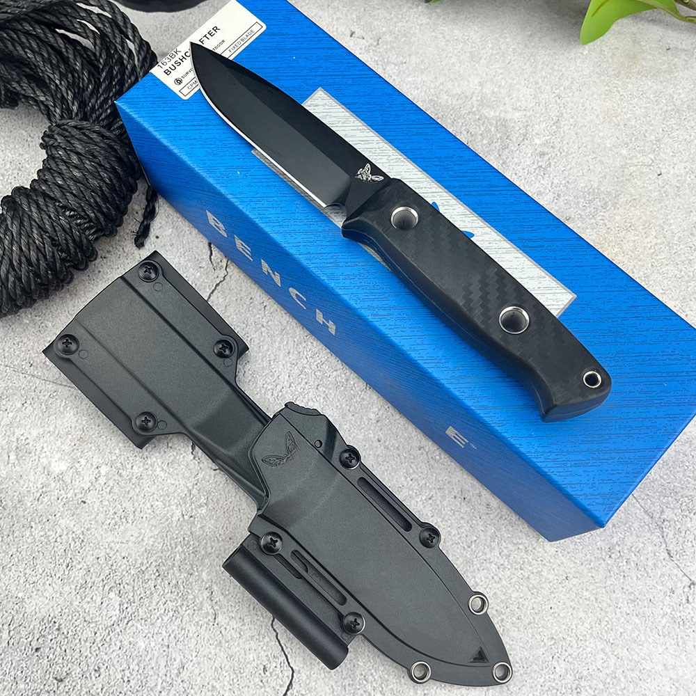 Straight Knife Nylon Fiber Handle D2 Blade Outdoor Hunting, Combat, Defense, Cutting and Multi-functional Camping Tool BM 163BK
