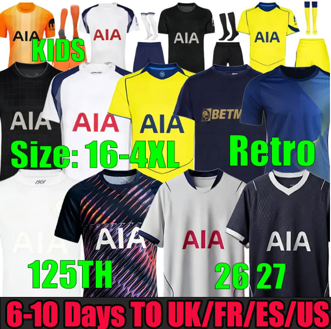 25 26 27 RICHARLISON Tottenham Soccer Jerseys WHITE Kudus 2025 2026 2027 Simons Football shirt VICARIO KULUSEVSKI SOLANKE Palhinha Vuskovic Men KIDS kits Retro
