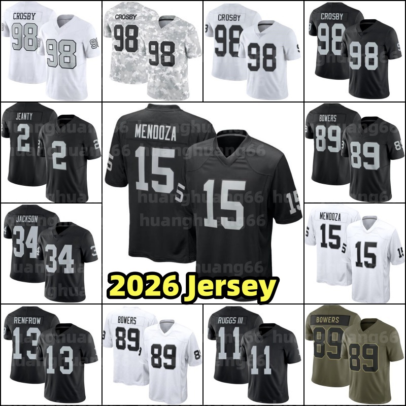 Fernando Mendoza Brock Bowers Football Jersey Maxx Crosby Bo Jackson Ashton Jeanty Ken Stabler Howie Long Charles Woodson Marcus Allen Jack Bech Kirk Cousins