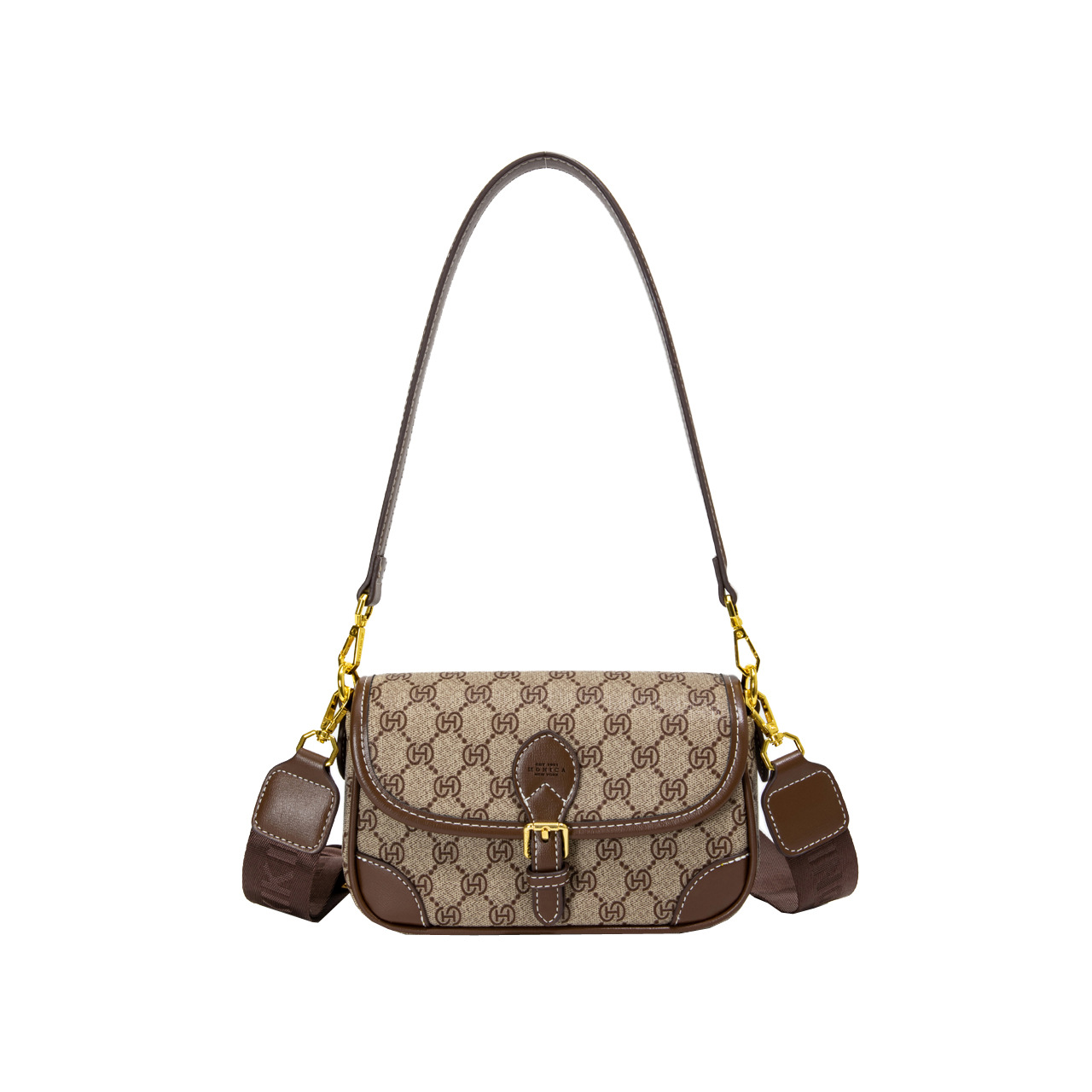 MONICA KIKI Classic Designer Retro Flap Bag Light Luxury Fashion Printed Cross body Bag For Woman