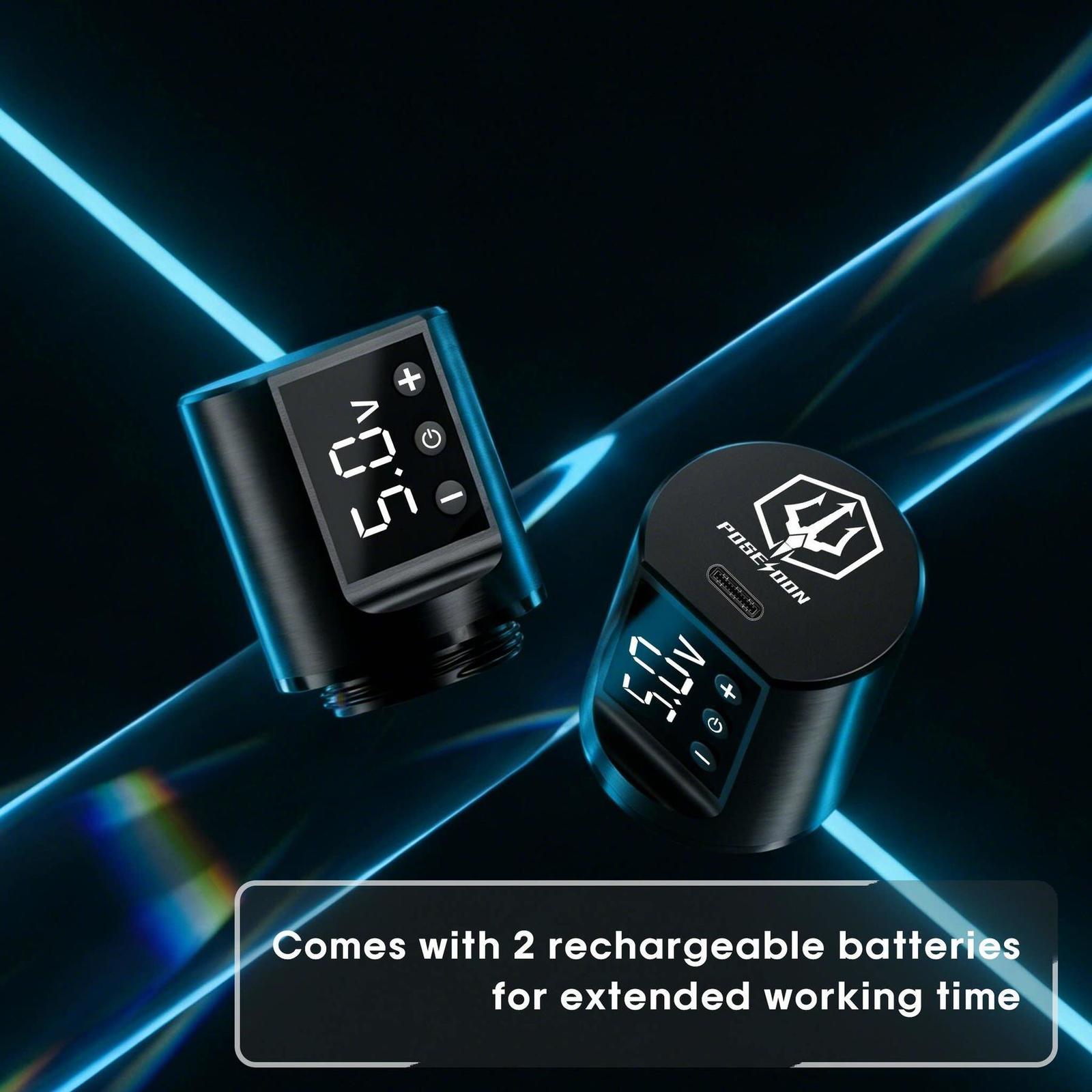 POSEIDON Tattoo Pen Kit Rotary Wireless Tattoo Machine Kit Coreless Motor High Quality Tattoo Gun Kit for Tattoo Artist 240708