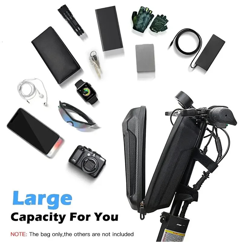 Waterproof E-Bike Front Bag 5L Big Capacity Scooter Tube Bag Wear-resistant Hard Shell Bicycle Storage Bag Bike Accessories 260423