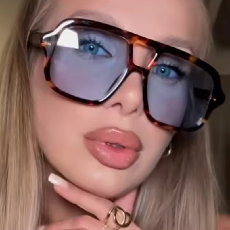 Oversized Sunglasses Pilot Steampunk Y2K shades UV Protection Futuristic Trendy for Women Men for Square face Driving Beach Cycling Fishing CB Fashion