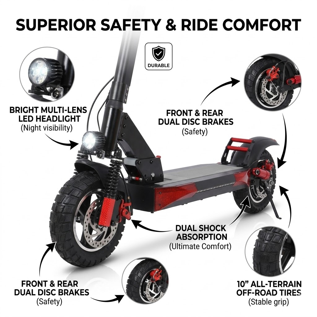 Kids & Adults Electric Scooter, 2 Wheel Outdoor Commute Scooter
