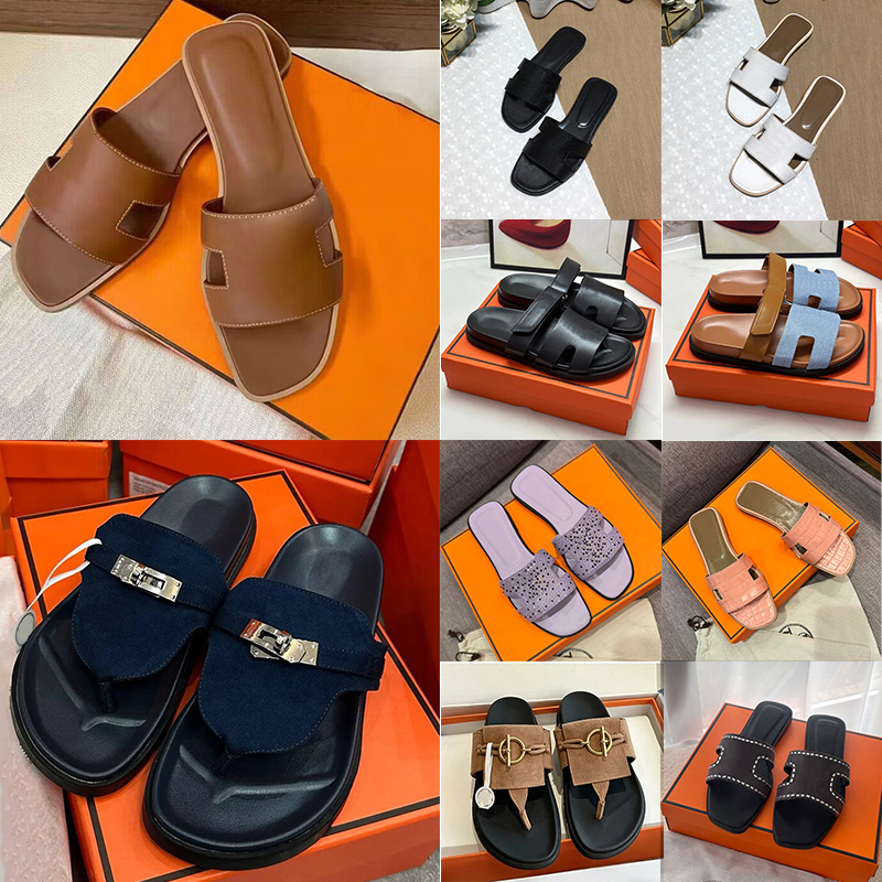 Free shipping with box designer slippers sandals women sandal slides flt mule rubber brown black white pink sandlas ladies outdoor slider size 36-45
