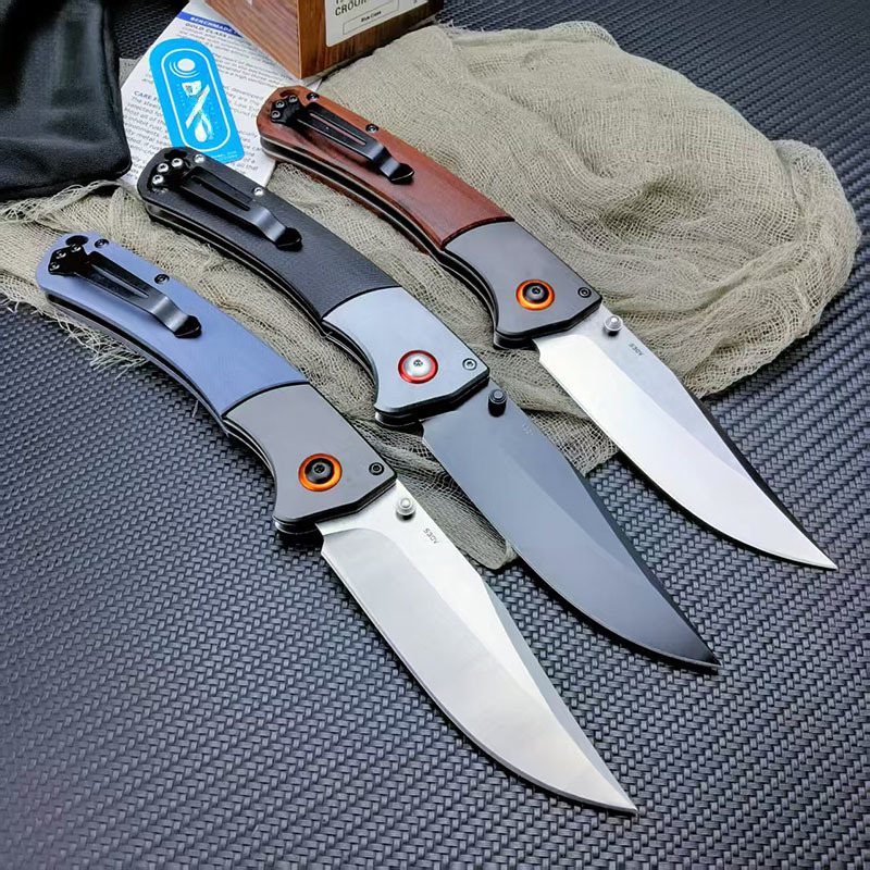 BM 15080 Folding Pocket Knife Damascus Blade Sourwood / G10 Handle Hunting Knife Outdoor EDC Camping Survival Tactical Tools