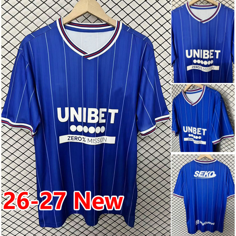 26 27 Glasgow RangersS Soccer Jerseys 2026 2027 ROTHWELL Fourth TAVERNIER BARRON CHERMITI DIOMANDE Away white Football Shirt AASGAARD men Kids Kit men size S-4XL