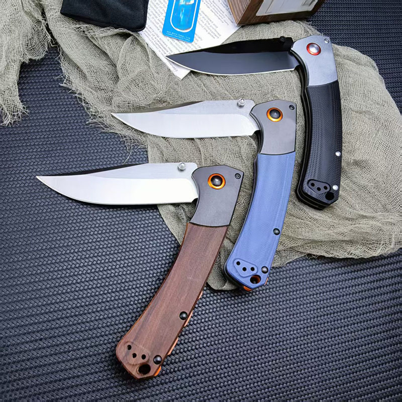BM 15080 Folding Pocket Knife Damascus Blade Sourwood / G10 Handle Hunting Knife Outdoor EDC Camping Survival Tactical Tools
