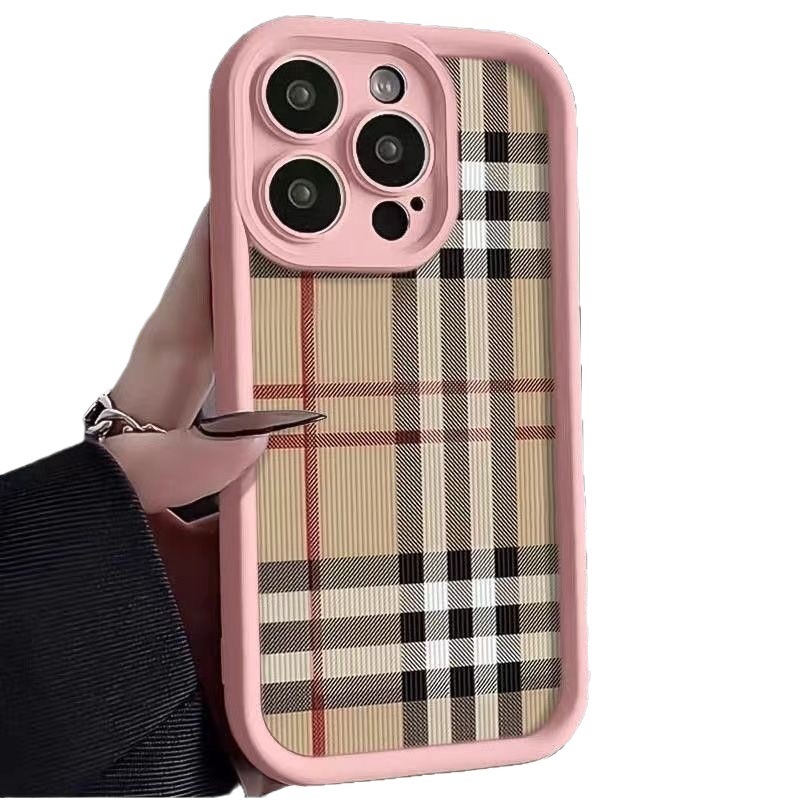 Simple checkered case suitable for Apple 17 Pro Max, iPhone 16, premium 15 Plus, cross-border 13, matte 12