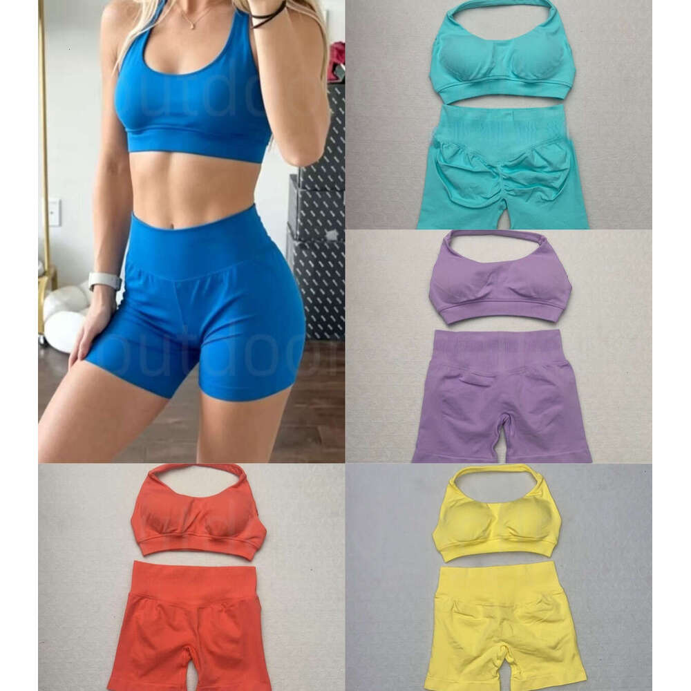 Dfyned Women 2 Piece Yoga Sports Bra Workout Scrunch Shorts Dfynesly Soft Short High Waisted Tummy Control Workout Yoga Bell Bottoms Workout Outfit 6d