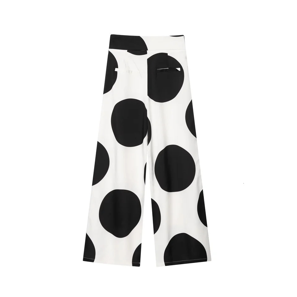 KONDALA Casual Polka Dot Pants Set Women Short Sleeve O-Neck Top Long Pants 2025 Fashion Spring Summer Holiday Leisure Mujer Set 260423
