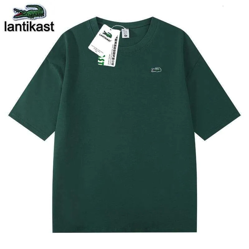 Noble Crocodile Official Flagship Store designer polo Genuine 300G Heavy Cotton T-Shirt Trendy Round Neck Short Sleeve Versatile Top