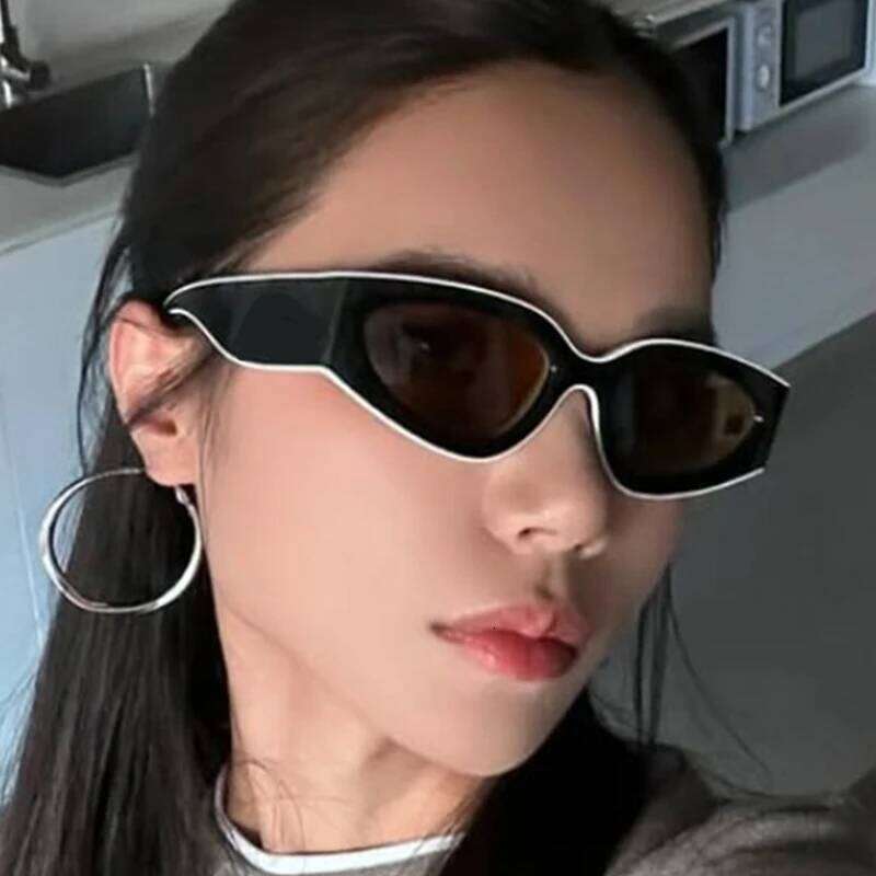 Retro Fashion Punk Cat Eye Sunglasses Women Cool Brand Plastic Unisex Sun Glasses Black White Shades Uv400 Chunjinqiuli