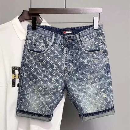 essential shorts Men's denim shorts new summer style personalized print slim fit versatile mid-length pants mens shorts